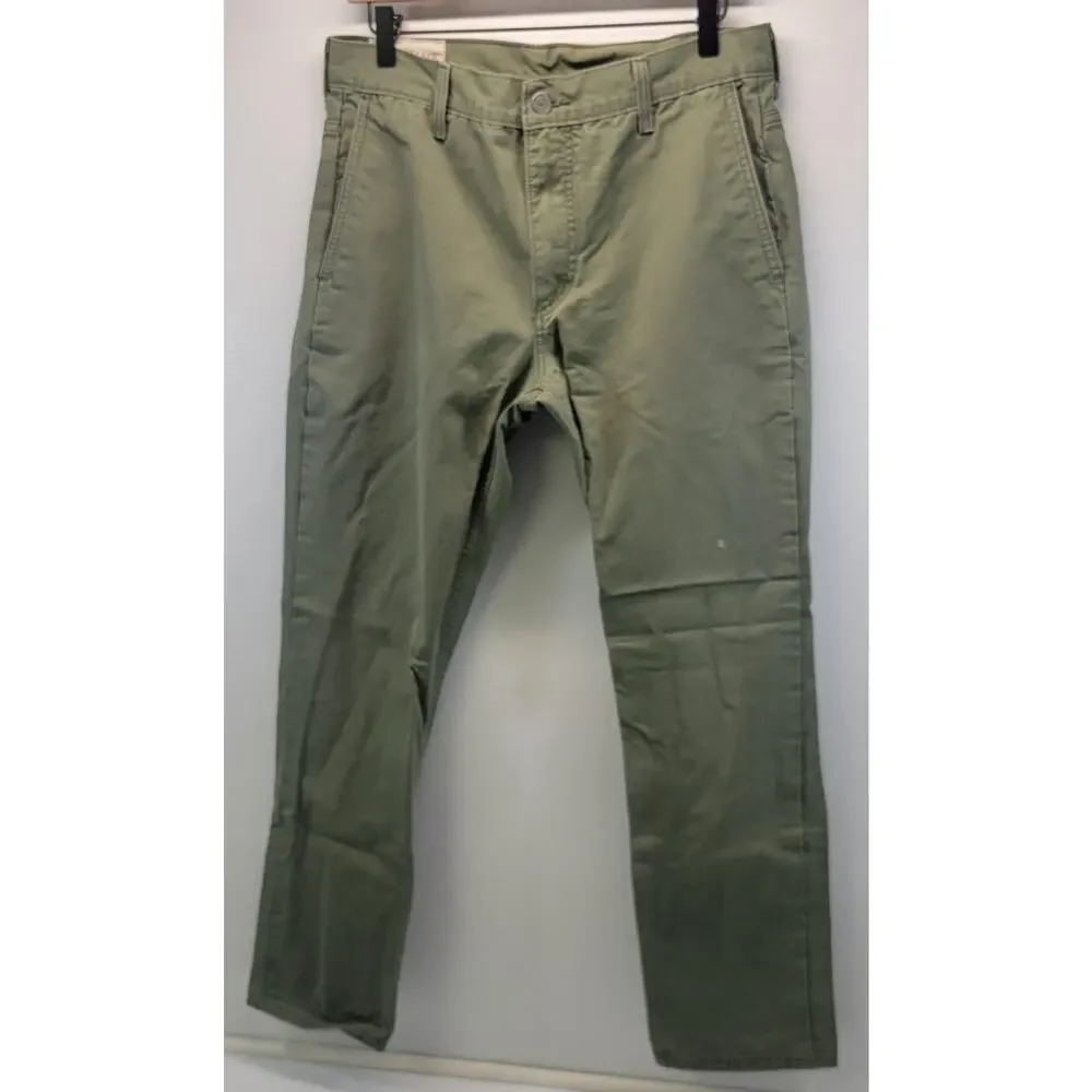 F8) Levi’s Strauss & Co. Men Olive Green Khaki Jeans Cotton 33x30